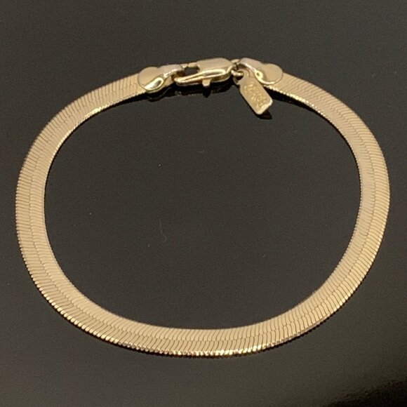 Jewelry - 24K GB Gold Bond Herringbone 7" Bracelet J762